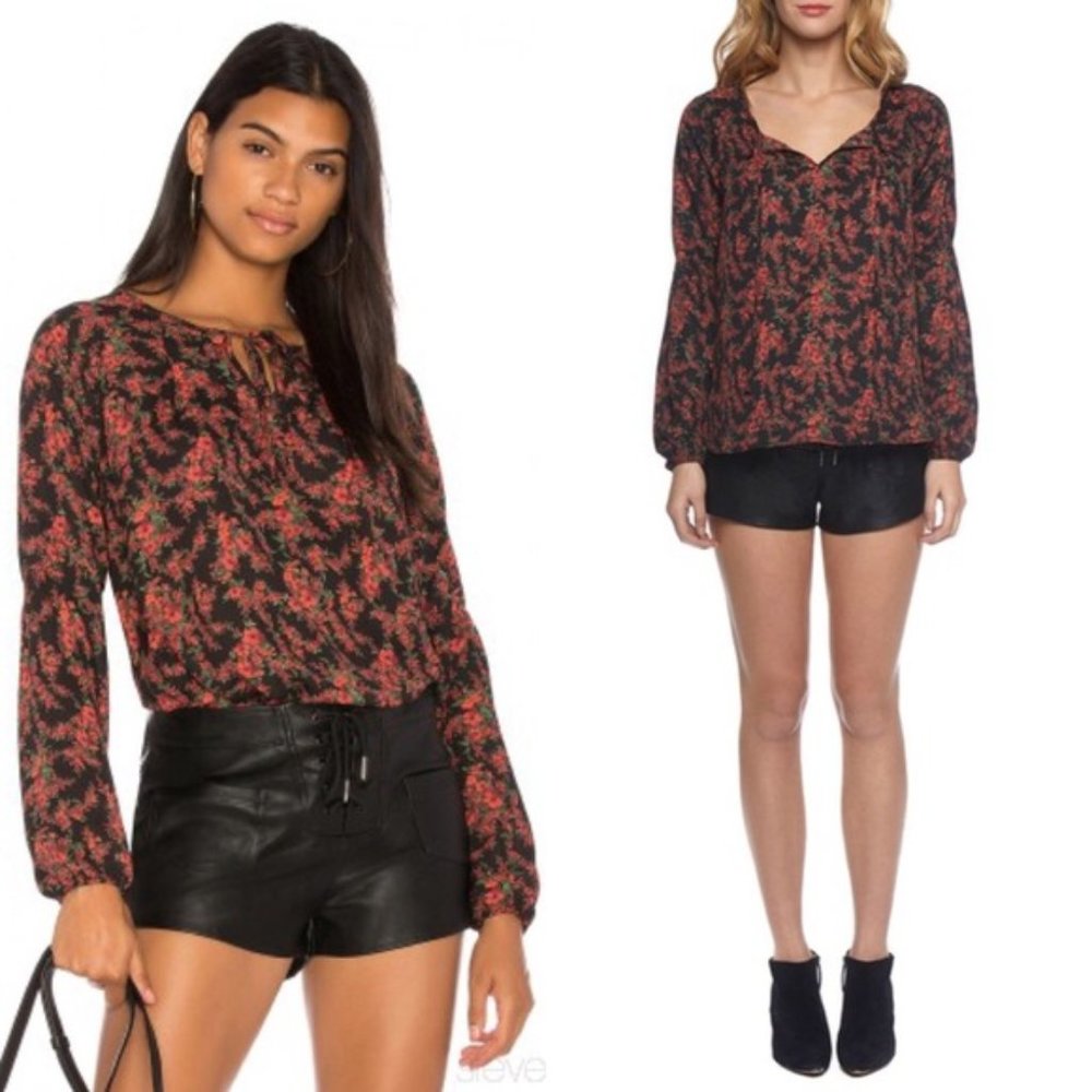 JACK by BB Dakota red and green floral blouse L